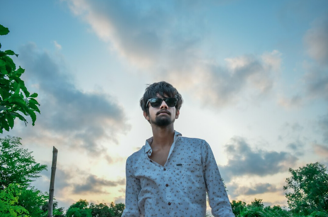 Portrait of a young man in a light shirt